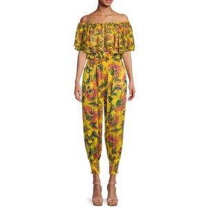 Misa Los Angeles Bita Floral Jogger Jumpsuit in Grand Canary Size S